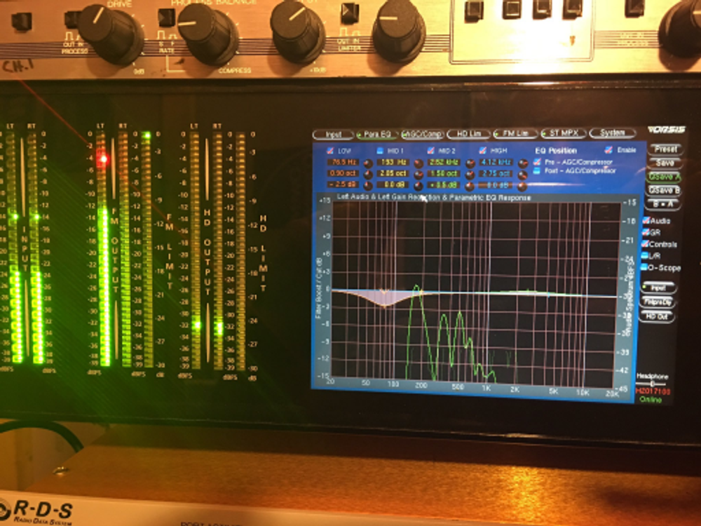 Wheatstone Vorsis AP2000 audio processor at WELH
