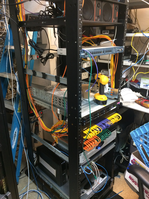 Logitek JSM architecture in a "temporary" rack setup.