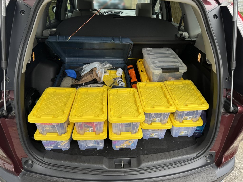 Cargo area with all the bins.