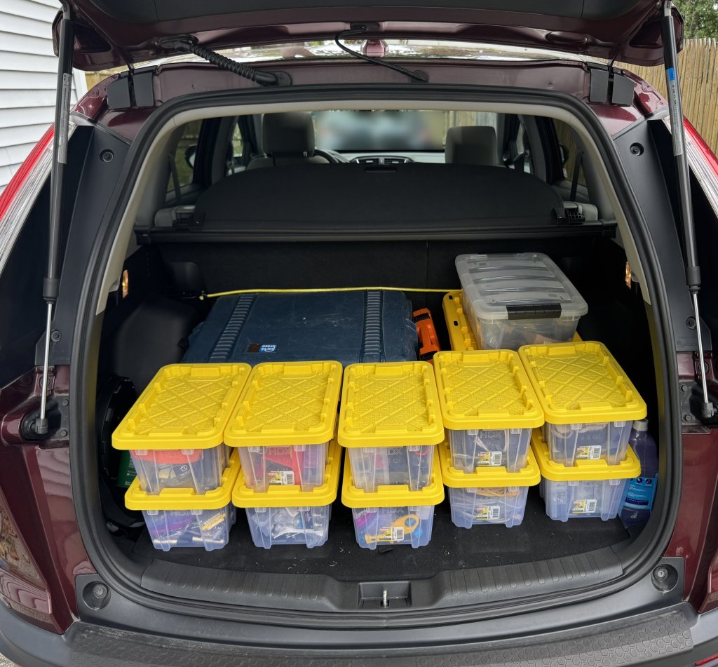 Cargo area with all the bins.